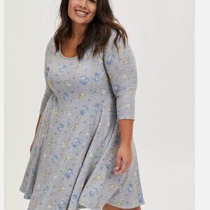 Torrid Disney The Aristocats Music Cats Midi Skater Sweater Dress Size 2 EUC